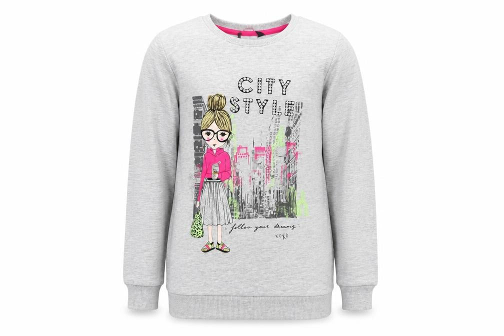 George Girls Grey   Pullover Sweatshirt Size 6-7 Years  - city style