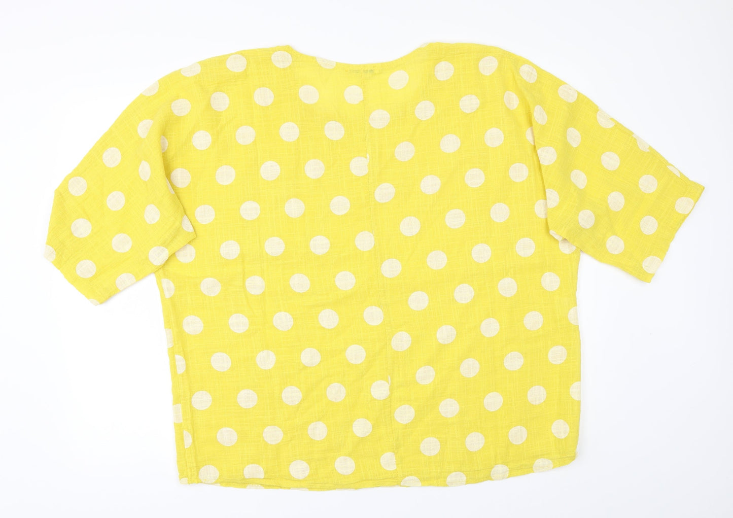 Preworn Womens Yellow Polka Dot  Basic Button-Up One Size