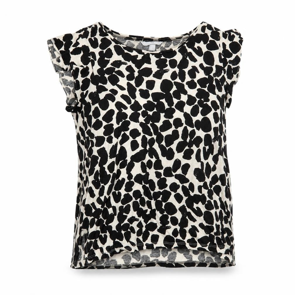 H&M Womens Black Geometric  Basic T-Shirt Size S