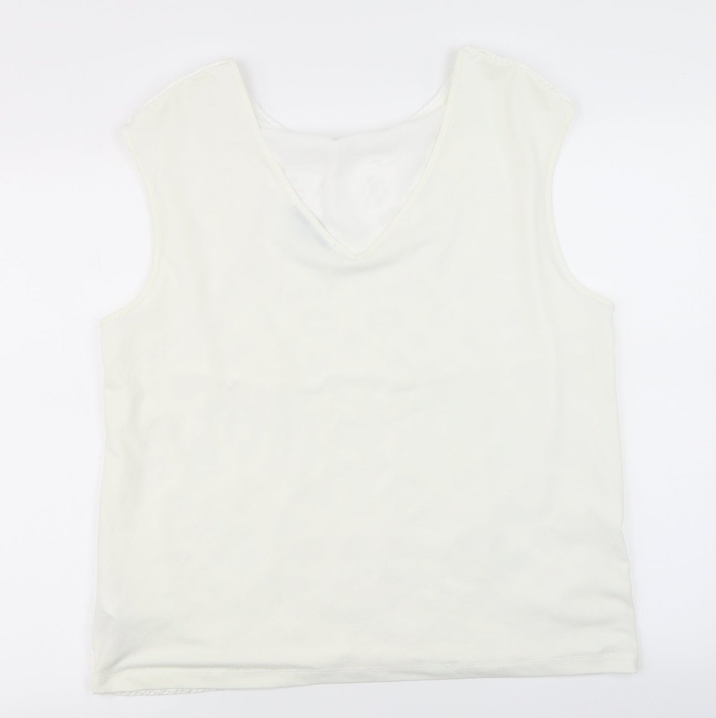 NEXT Womens White   Basic Tank Size L  - Knitted overlay