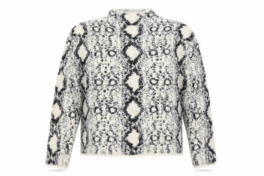 New Look Womens Beige Animal Print  Pullover Jumper Size M