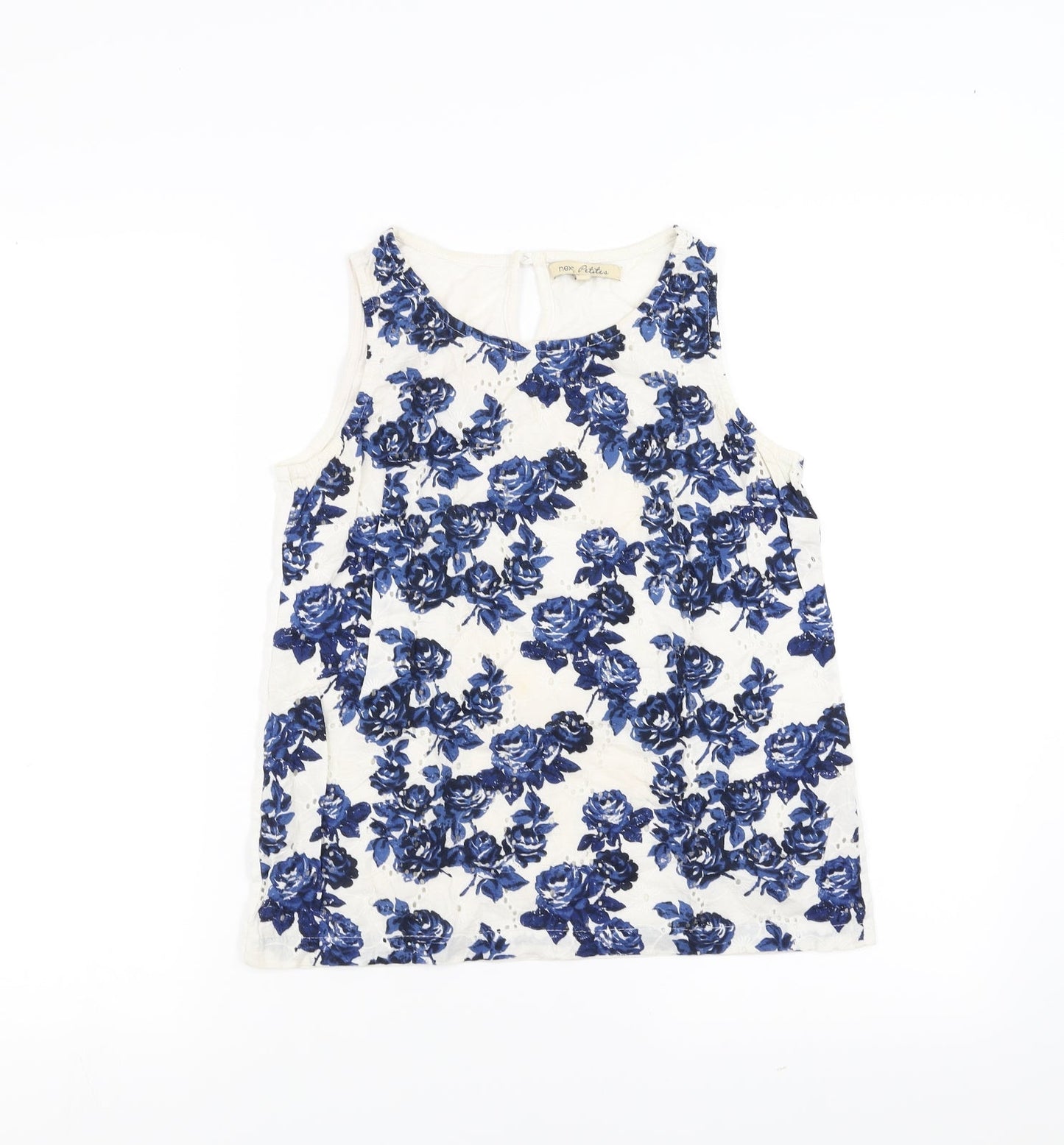 NEXT Womens White Floral  Basic Blouse Size 6