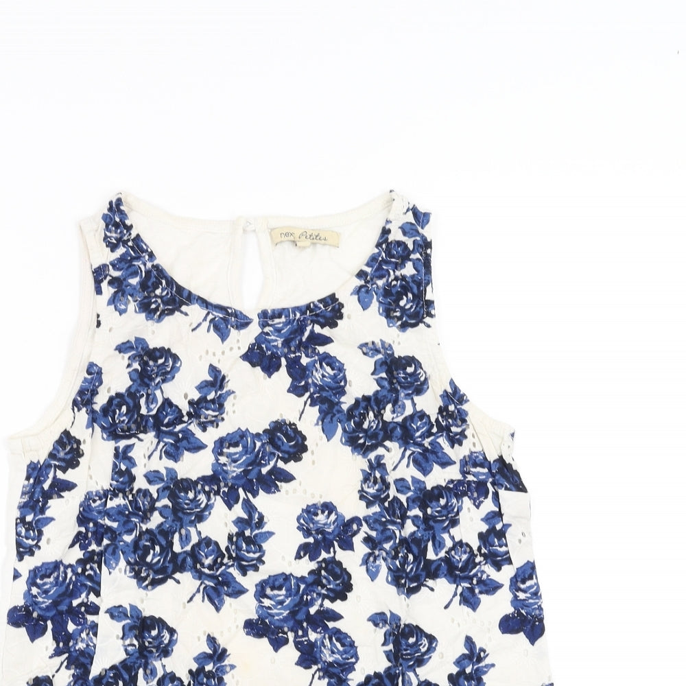 NEXT Womens White Floral  Basic Blouse Size 6