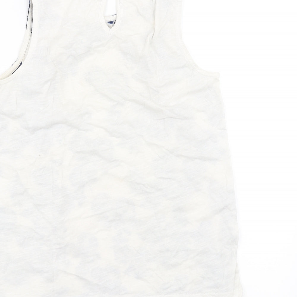 NEXT Womens White Floral  Basic Blouse Size 6