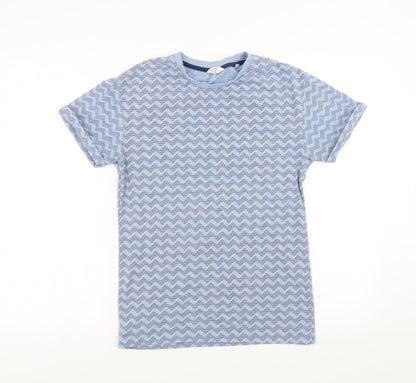 Next Womens Blue Geometric  Basic T-Shirt Size XS