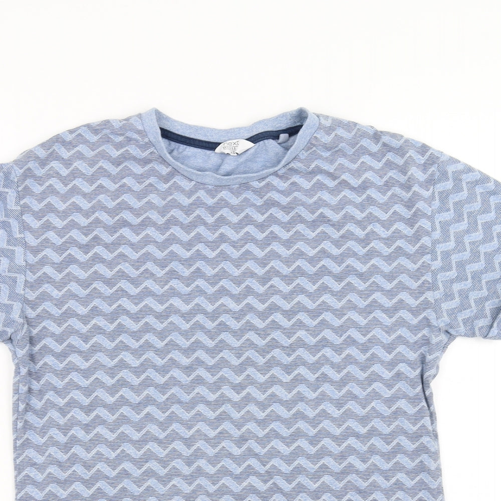 NEXT Womens Blue Geometric  Basic T-Shirt Size XS
