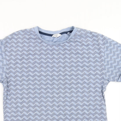 Next Womens Blue Geometric  Basic T-Shirt Size XS