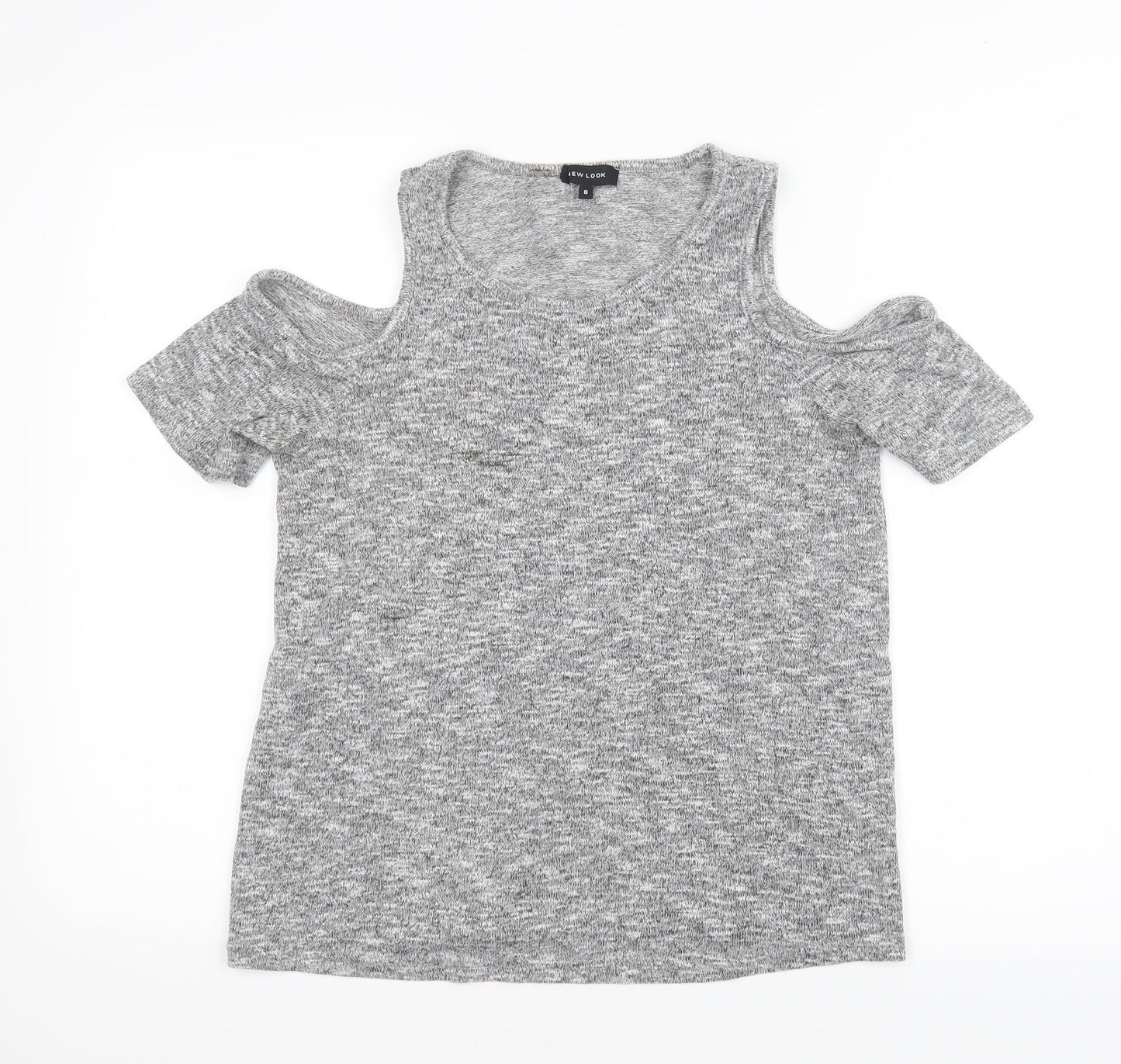 New Look Womens Grey   Basic T-Shirt Size 8  - Open Shoulders