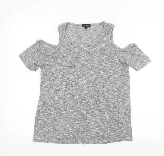 New Look Womens Grey   Basic T-Shirt Size 8  - Open Shoulders