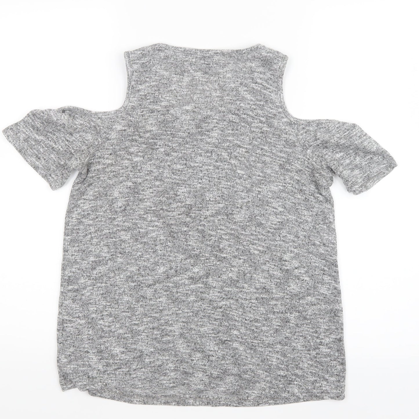 New Look Womens Grey   Basic T-Shirt Size 8  - Open Shoulders