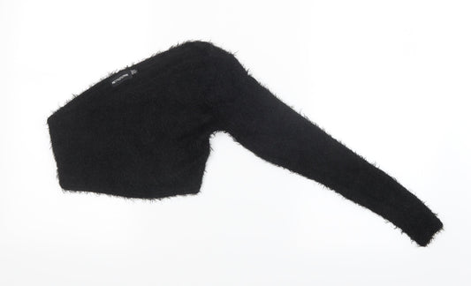 PRETTYLITTLETHING Womens Black  Knit Pullover Jumper Size 8  - Cropped