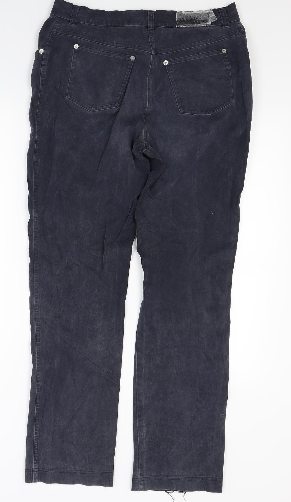 Max Mara Womens Blue  Denim Straight Jeans Size 14 L28 in