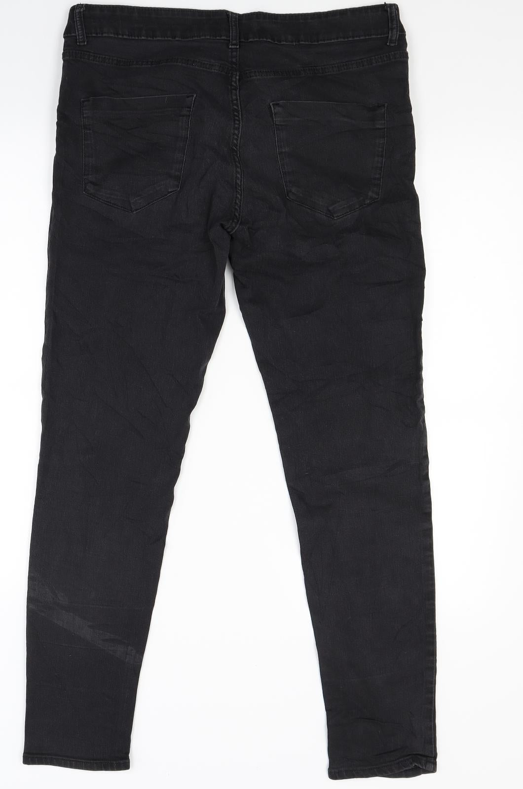Kiabi Womens Black  Denim Skinny Jeans Size 14 L26 in