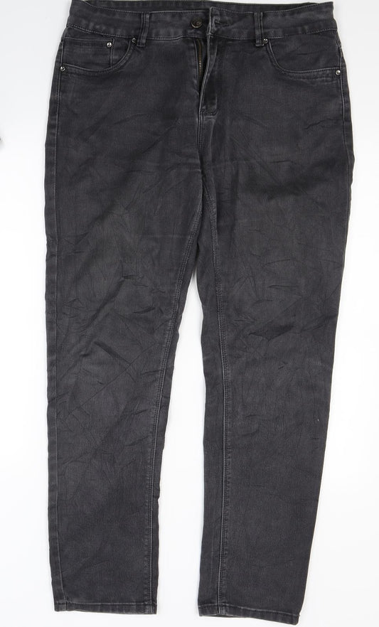 Yazz Collection Womens Grey  Denim Straight Jeans Size 33 in L30 in