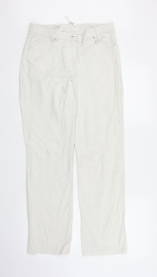 Madeline Womens White   Carpenter Trousers Size 14 L28 in