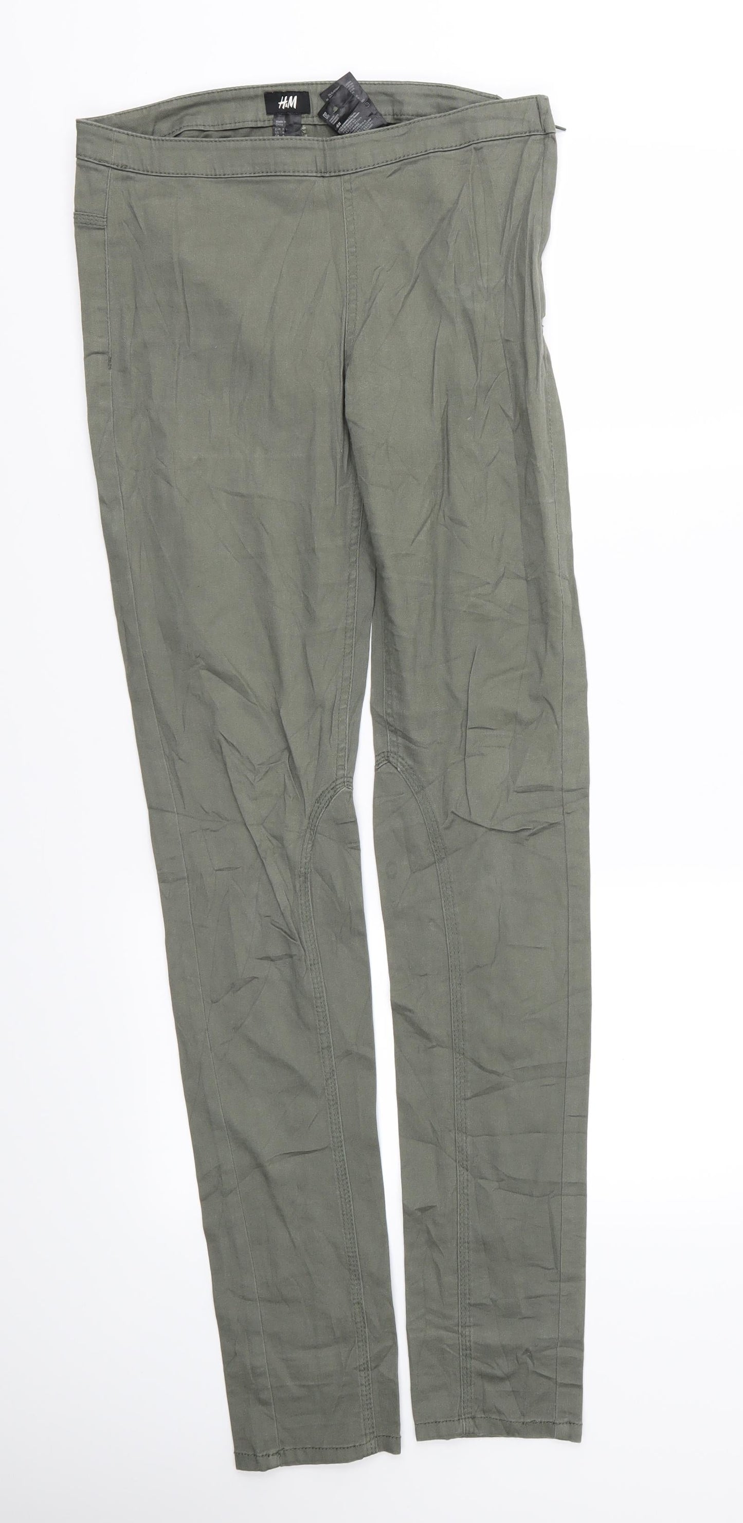 H&M Womens Green   Trousers  Size 8 L30 in