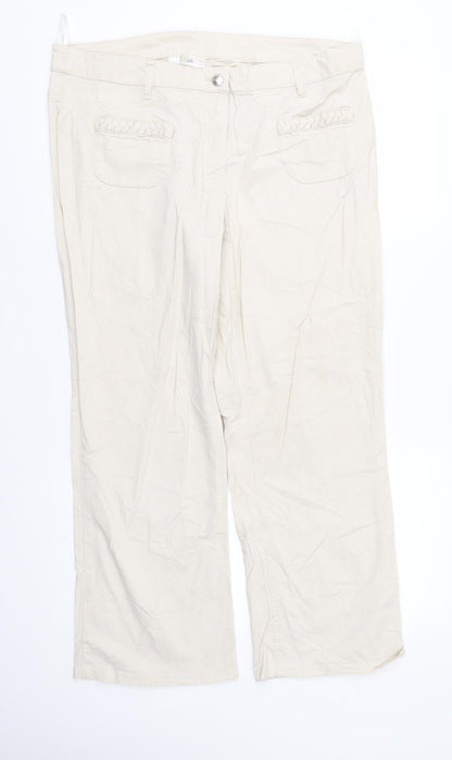 Preworn Womens Beige   Trousers  Size 18 L24 in