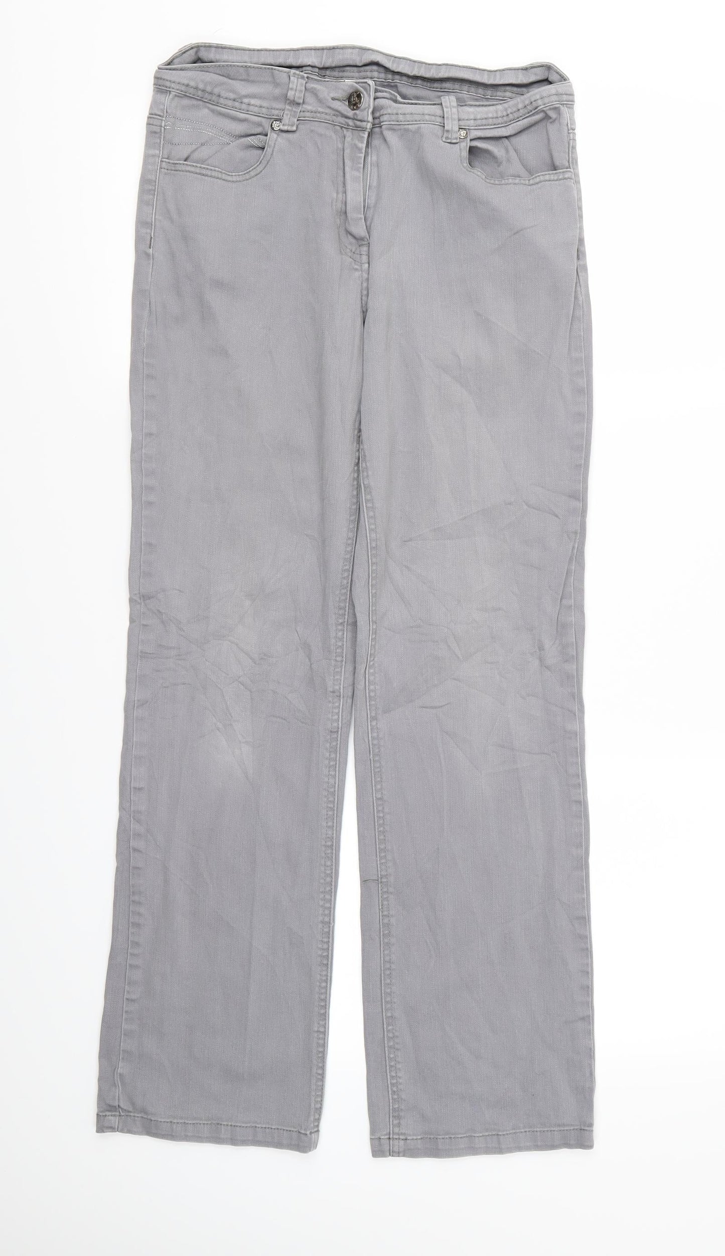 Preworn Womens Grey   Skinny Jeans Size 12 L27 in