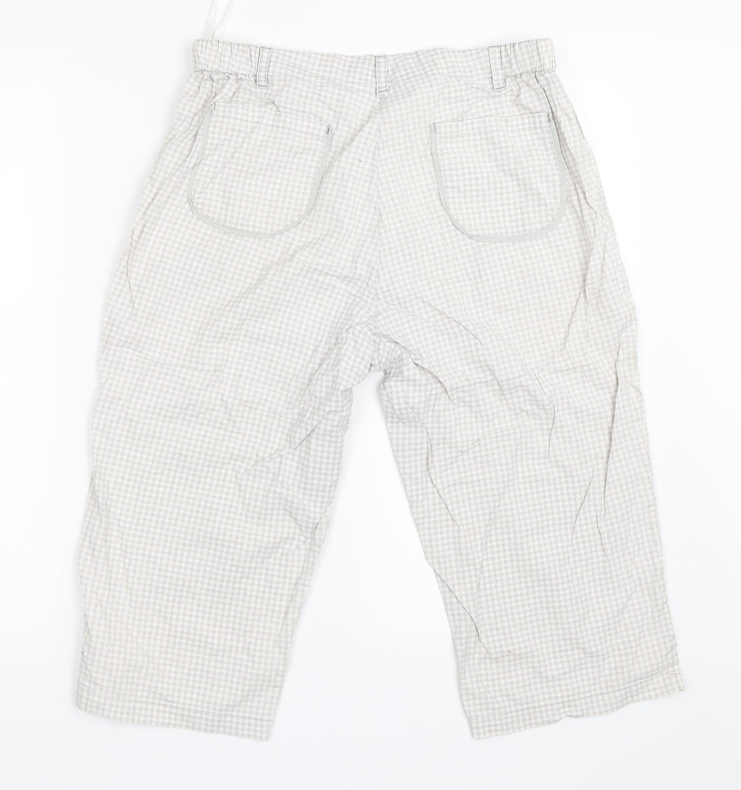 Emreco Womens Grey Check  Cropped Trousers Size 12