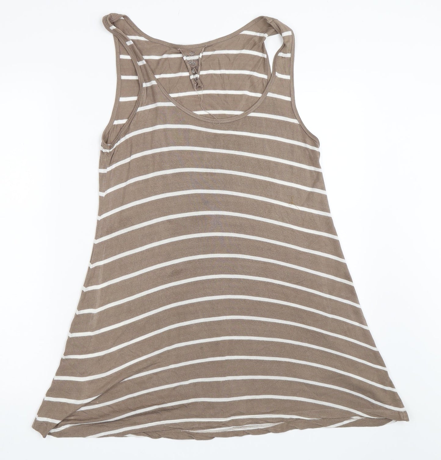 BHS Womens Brown Striped  Basic Tank Size 12