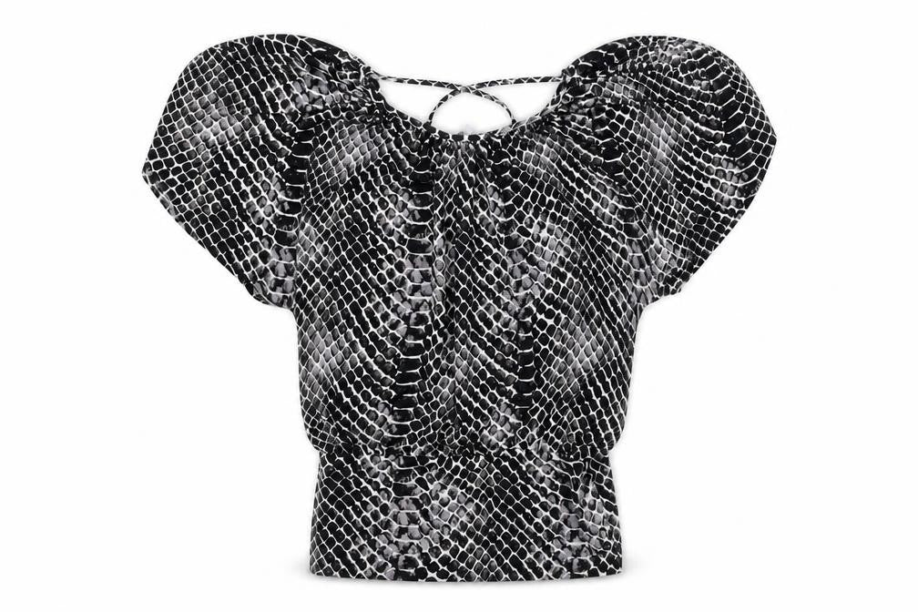 Red Herring Womens Black Geometric  Basic Blouse Size 10