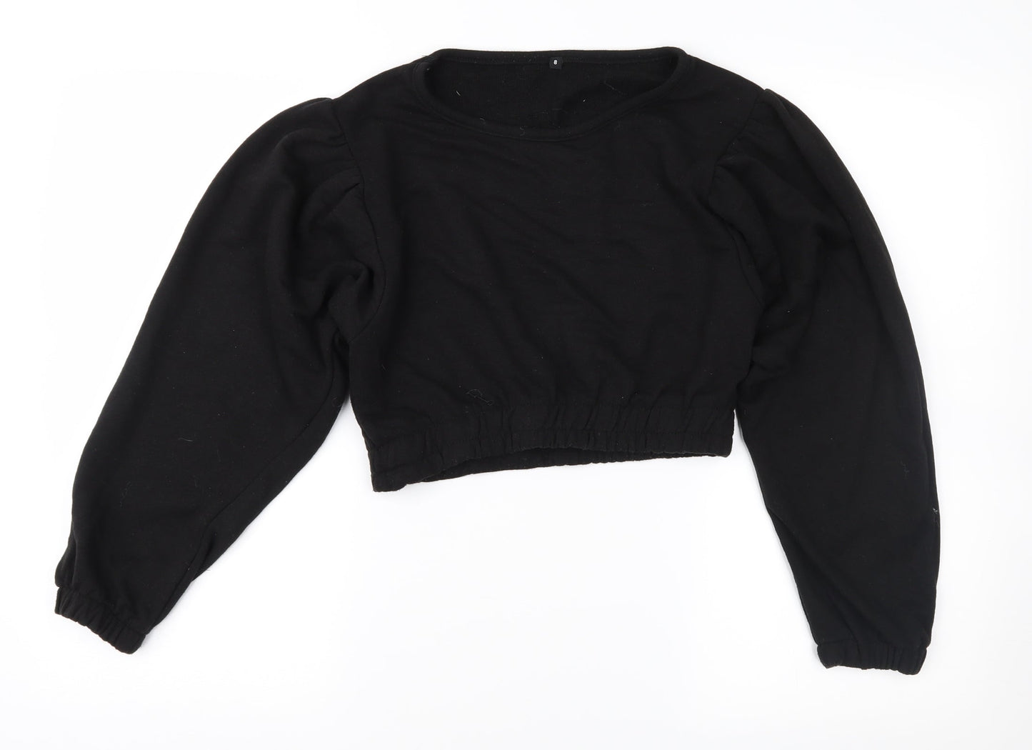 Preworn Womens Black   Pullover Sweatshirt Size 8  - Cropped