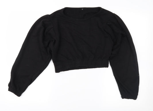 Preworn Womens Black   Pullover Sweatshirt Size 8  - Cropped