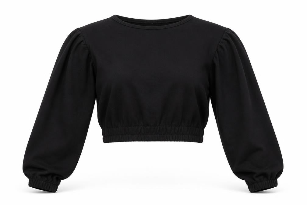 Preworn Womens Black   Pullover Sweatshirt Size 8  - Cropped