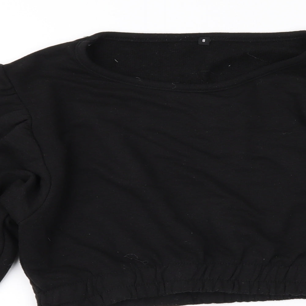Preworn Womens Black   Pullover Sweatshirt Size 8  - Cropped