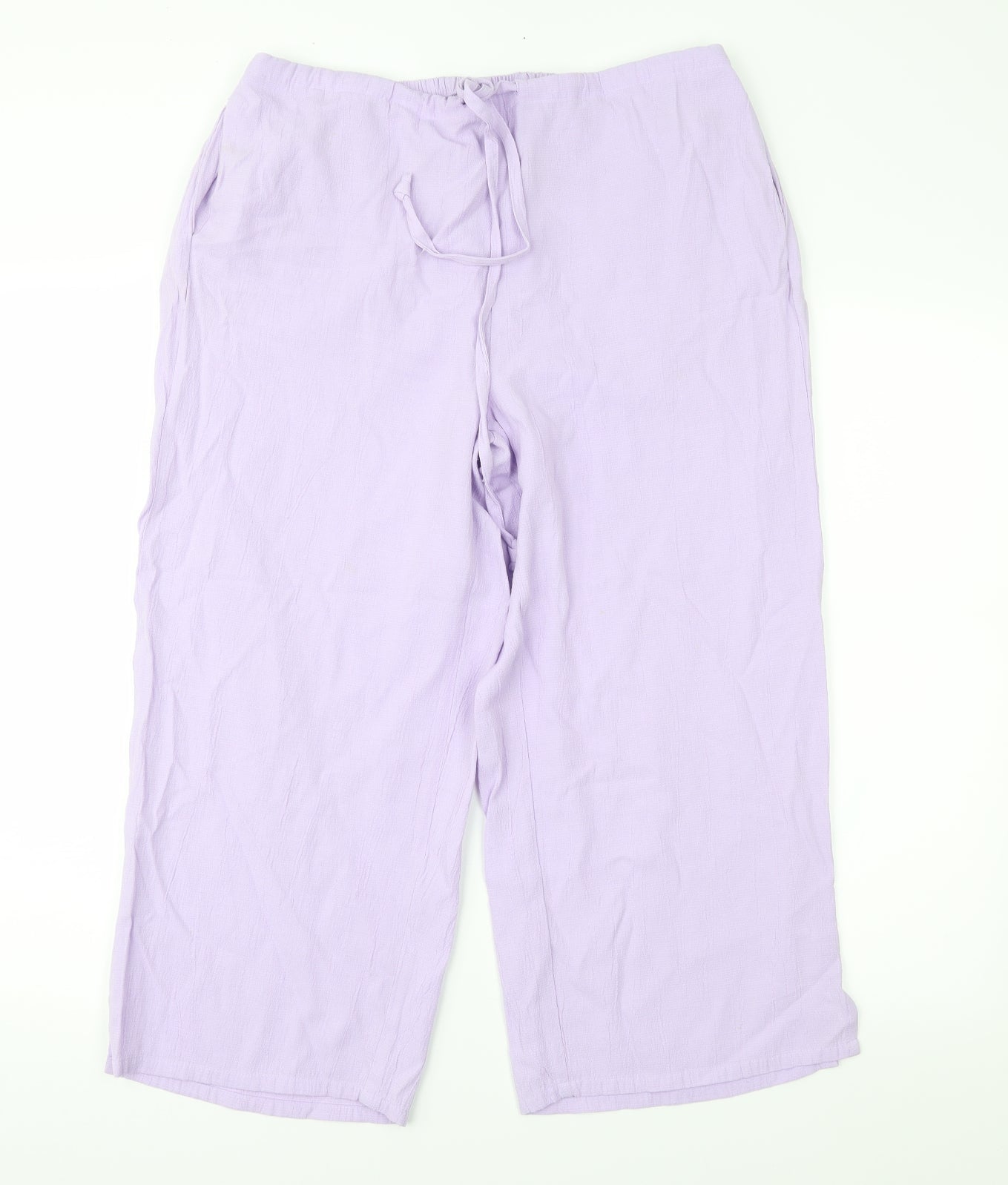 Janique Womens Purple   Cropped Trousers Size L L23 in