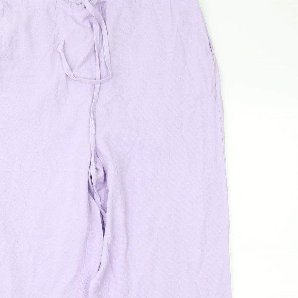 Janique Womens Purple   Cropped Trousers Size L L23 in