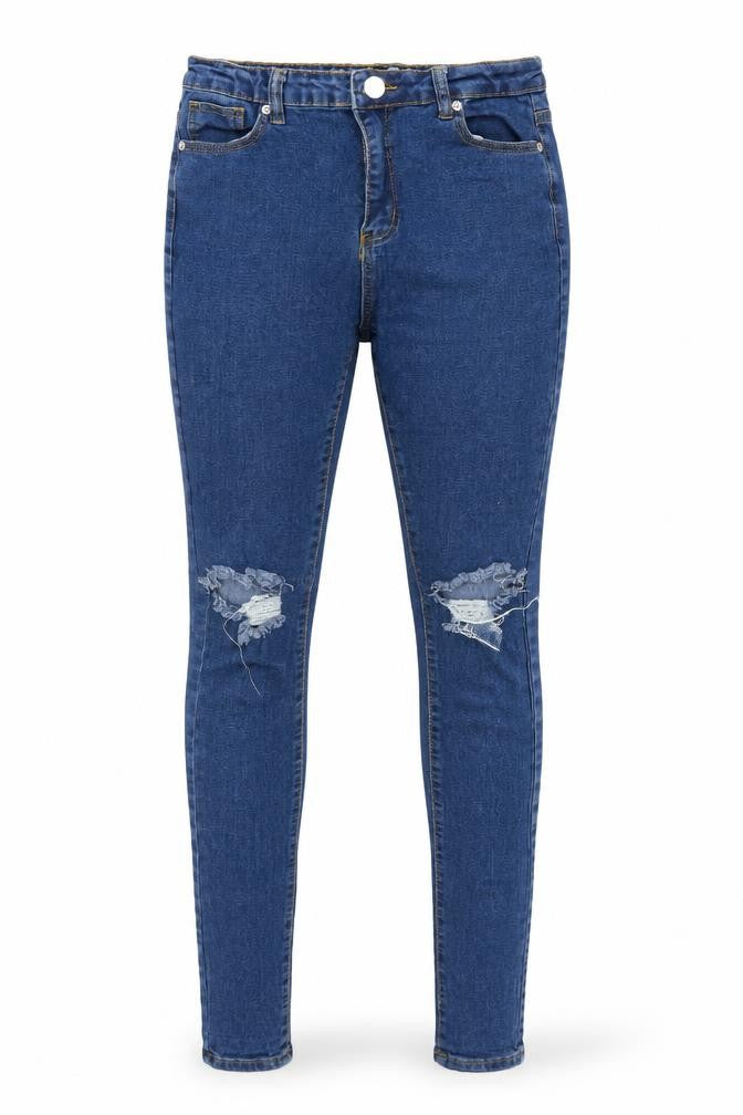 Boohoo Womens Blue  Denim Skinny Jeans Size 12 L32 in