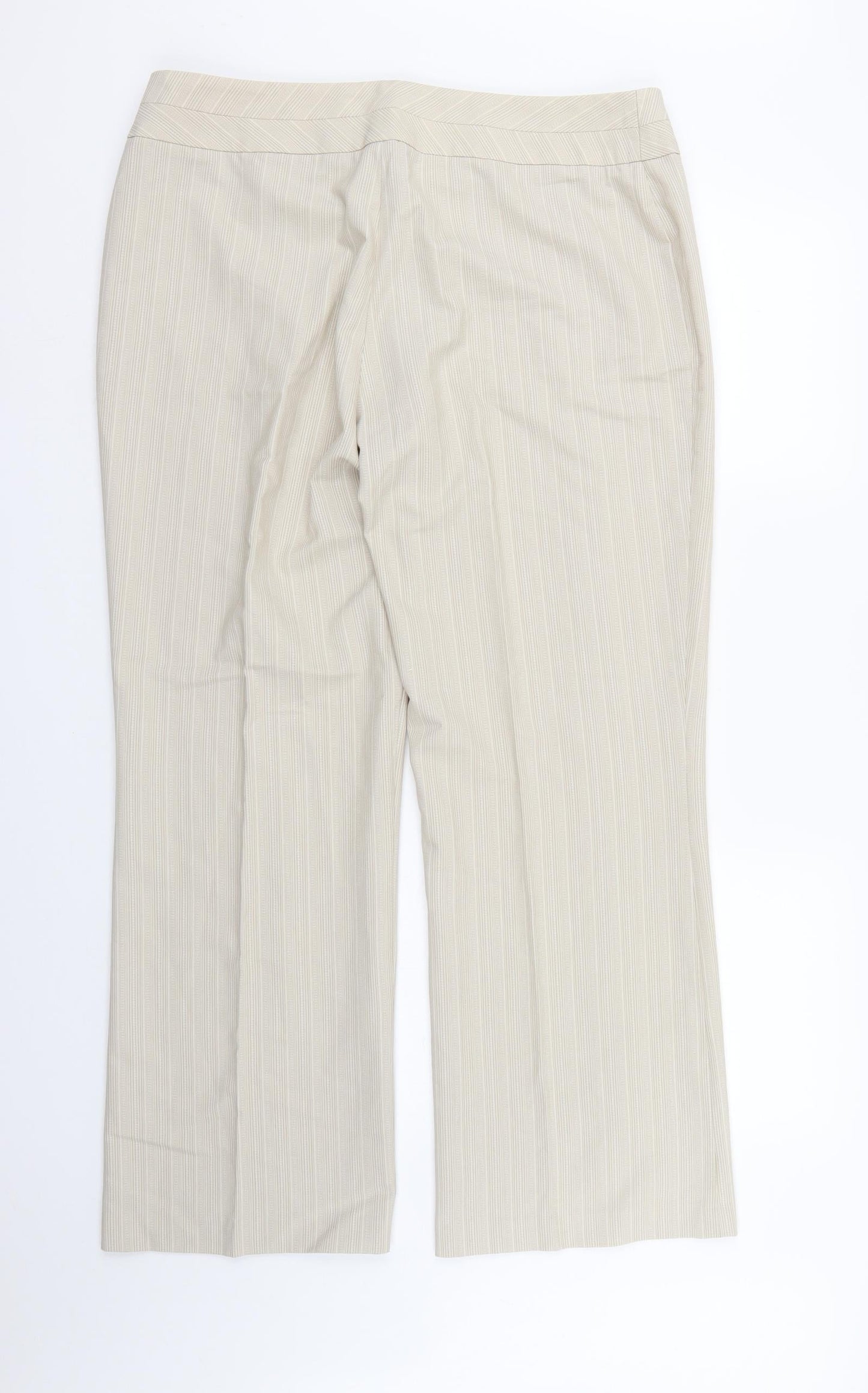 NEXT Womens Beige Striped Rayon Dress Pants Trousers Size 16 L29 in