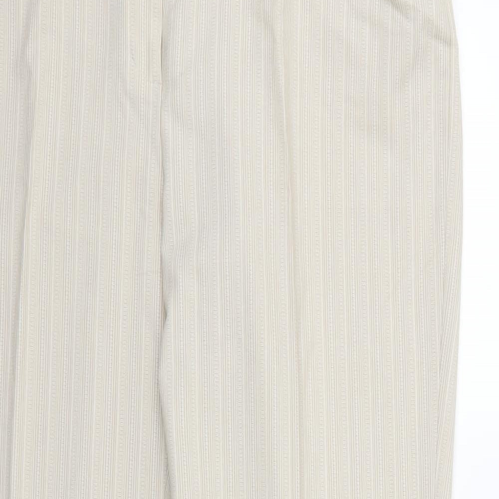 NEXT Womens Beige Striped Rayon Dress Pants Trousers Size 16 L29 in