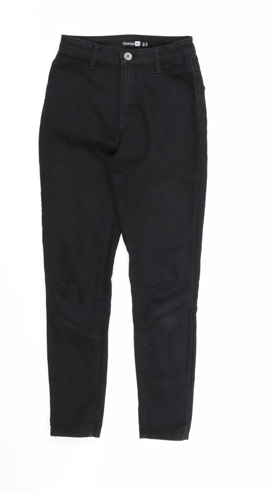 Boohoo Womens Black  Denim Skinny Jeans Size 6 L26 in