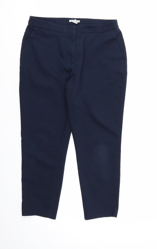 H&M Womens Blue  Rayon Dress Pants Trousers Size 14 L24 in