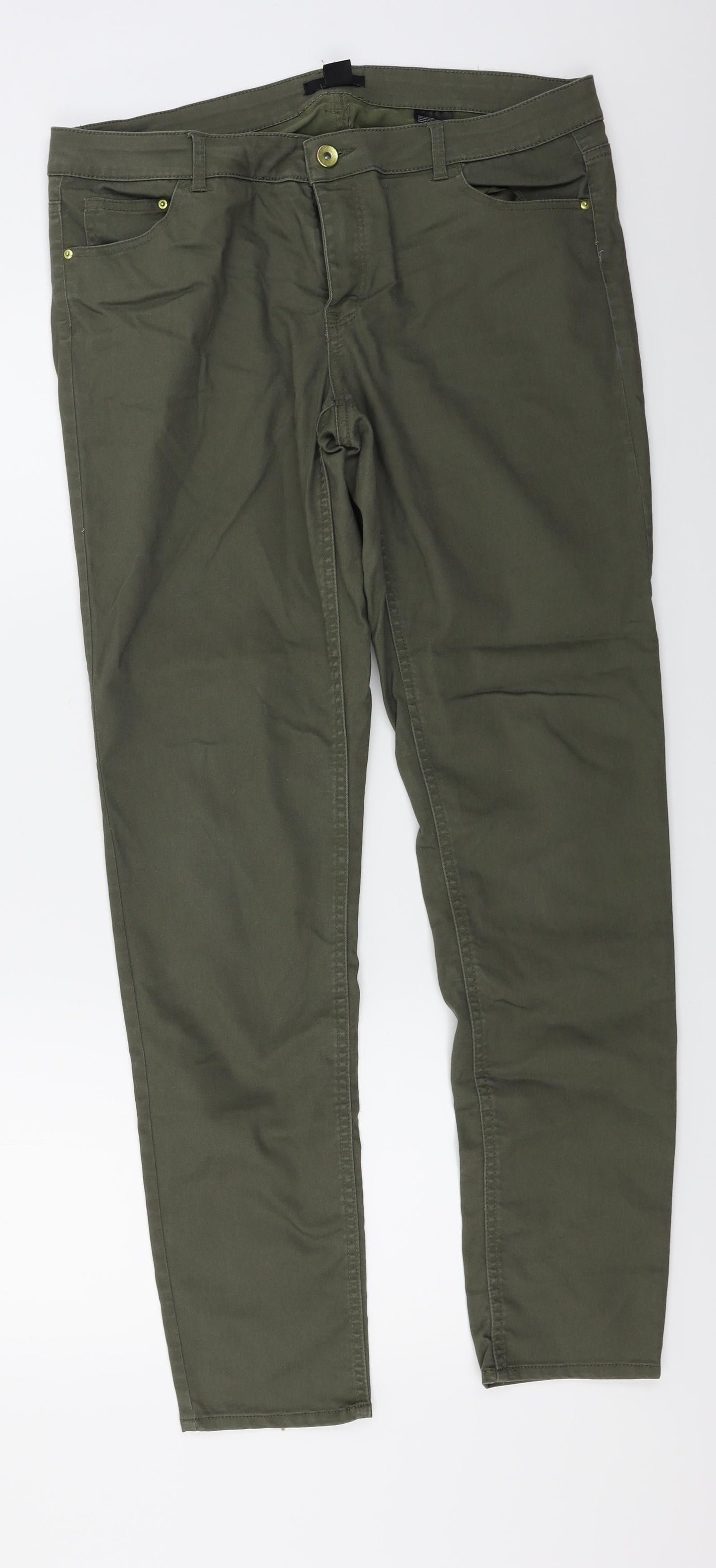 H&M  Womens Green   Trousers  Size 34 in L28 in