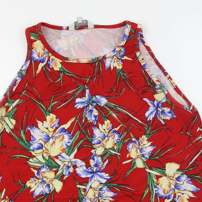 Peacocks Womens Red Floral  Basic Blouse Size 14