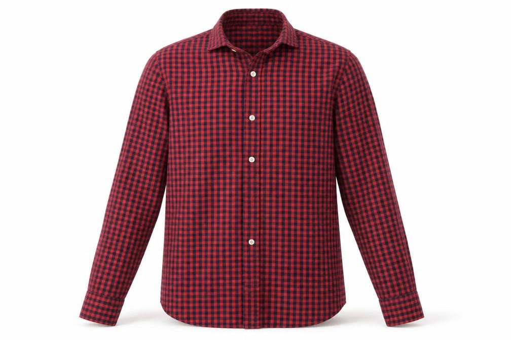 H&M  Mens Red Check   Button-Up Size M