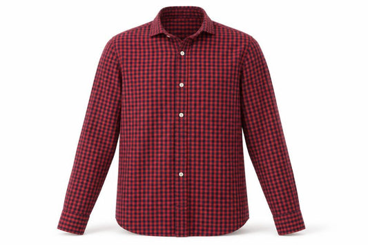 H&M  Mens Red Check   Button-Up Size M