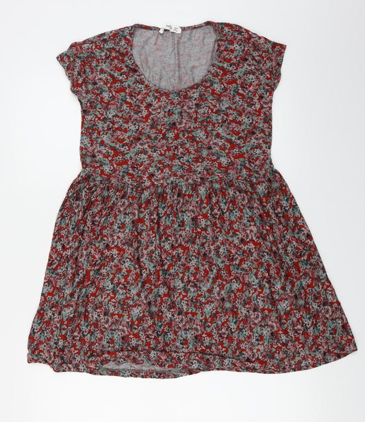 Mango  Womens Red Floral  Basic Blouse Size XS