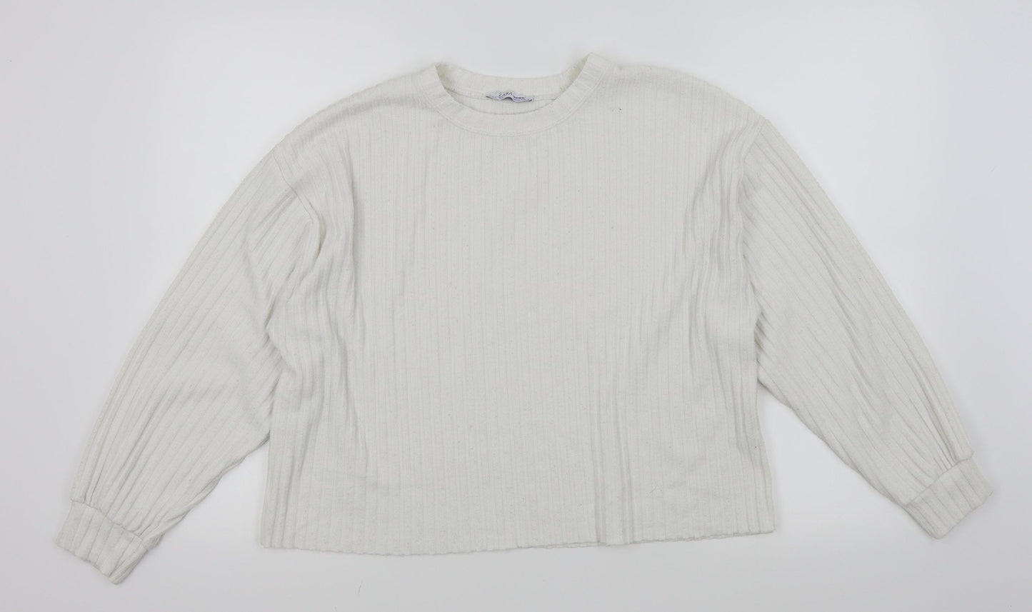 Zara Womens White   Pullover Jumper Size M