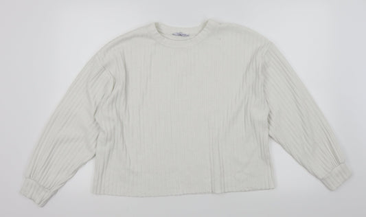 Zara Womens White   Pullover Jumper Size M