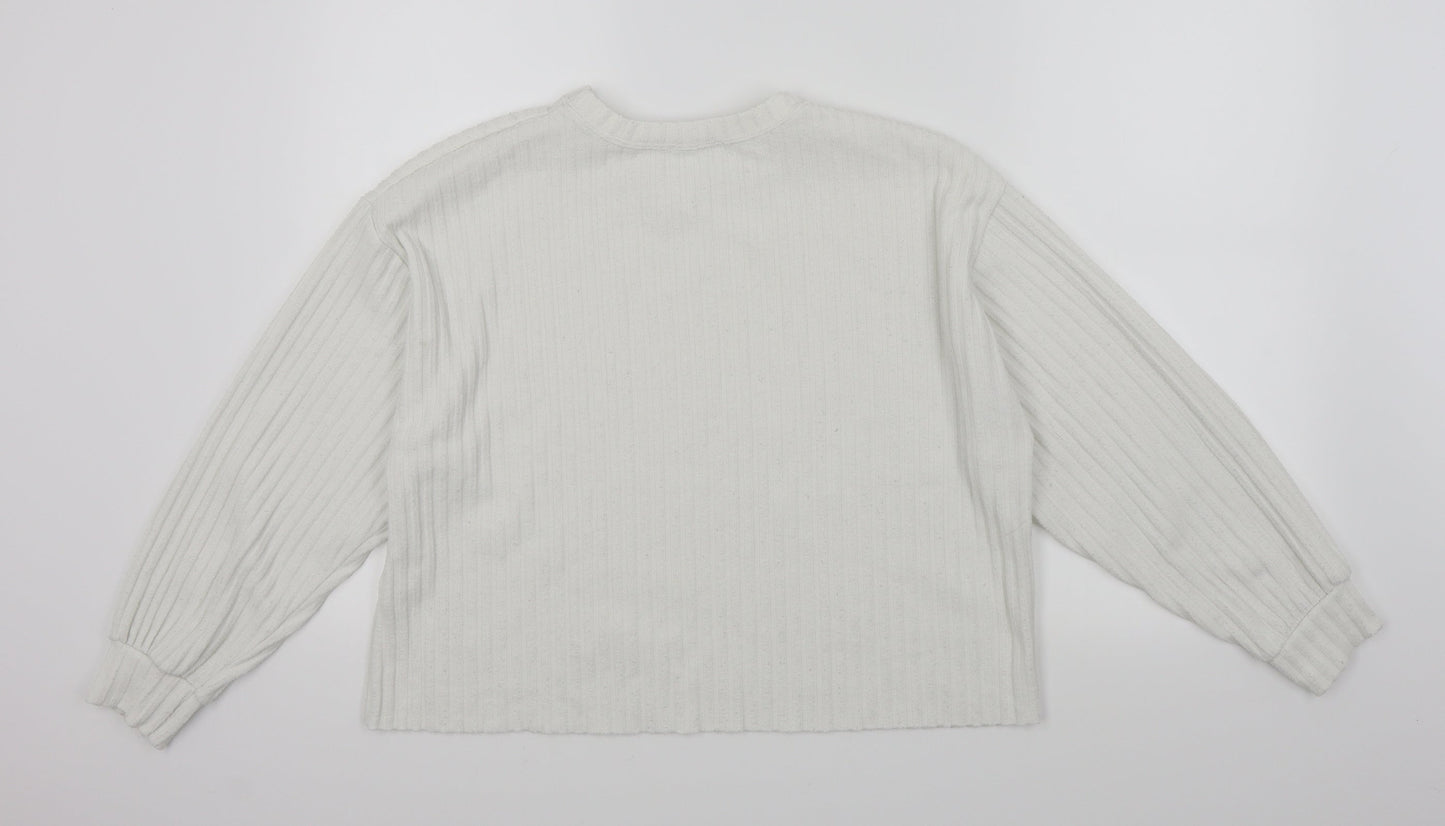 Zara Womens White   Pullover Jumper Size M