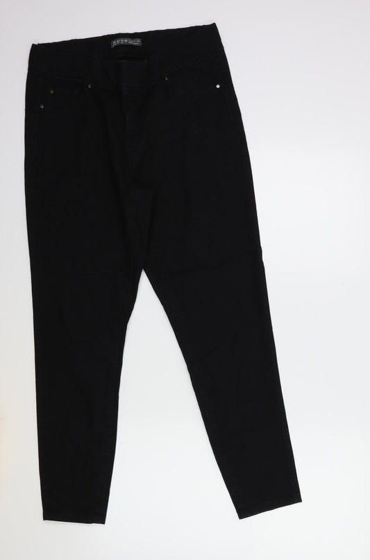 Denim & Co. Womens Black  Denim Skinny Jeans Size 14 L27 in