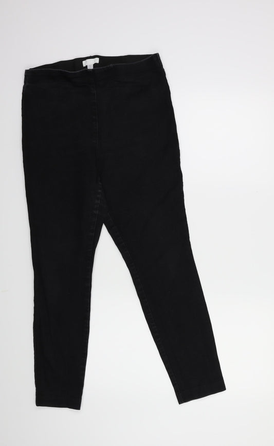 H&M Womens Black  Denim Skinny Jeans Size 14 L26 in