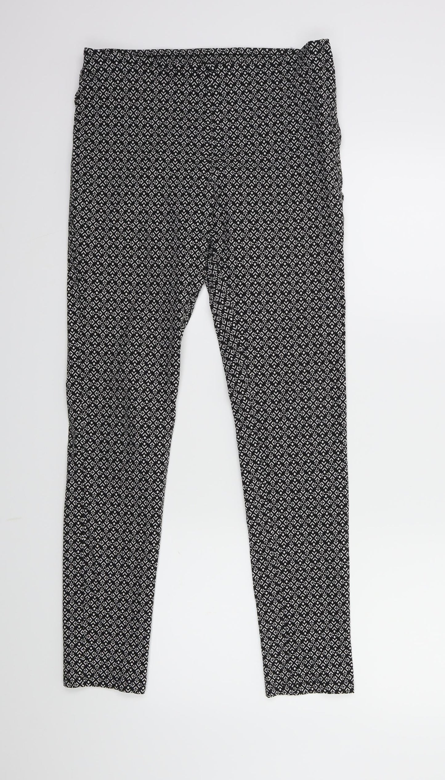 Atmosphere Womens Black Geometric  Trousers  Size 12 L27 in