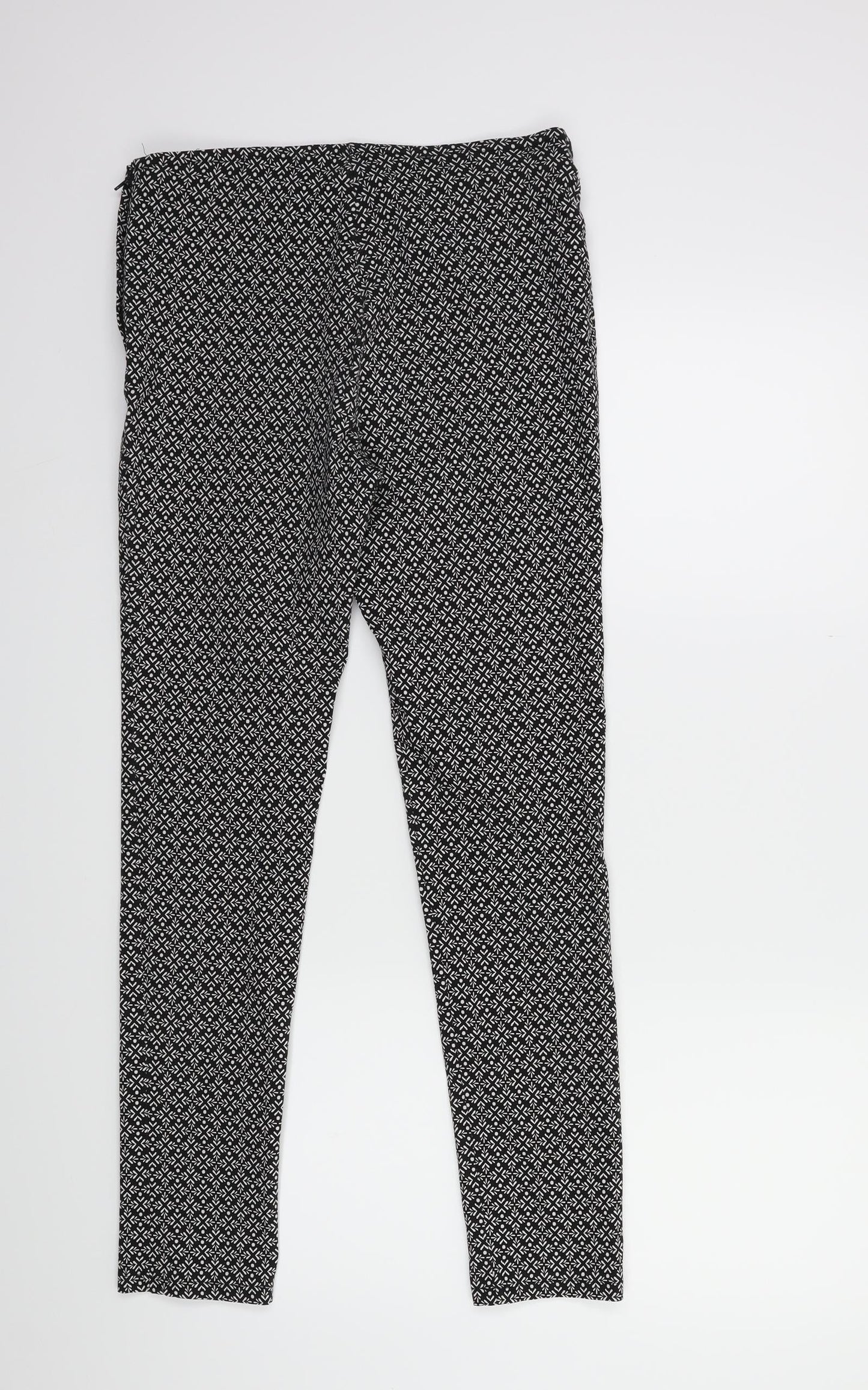 Atmosphere Womens Black Geometric  Trousers  Size 12 L27 in