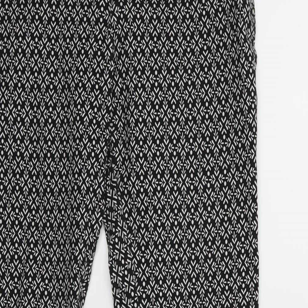 Atmosphere Womens Black Geometric  Trousers  Size 12 L27 in