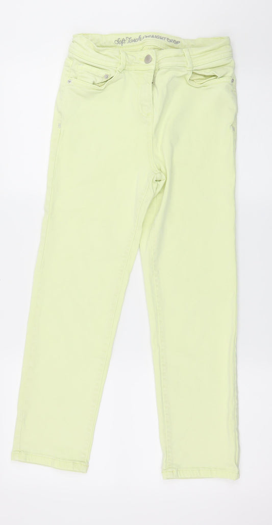 Preworn Womens Green  Denim Cropped Jeans Size 28 in L24 in